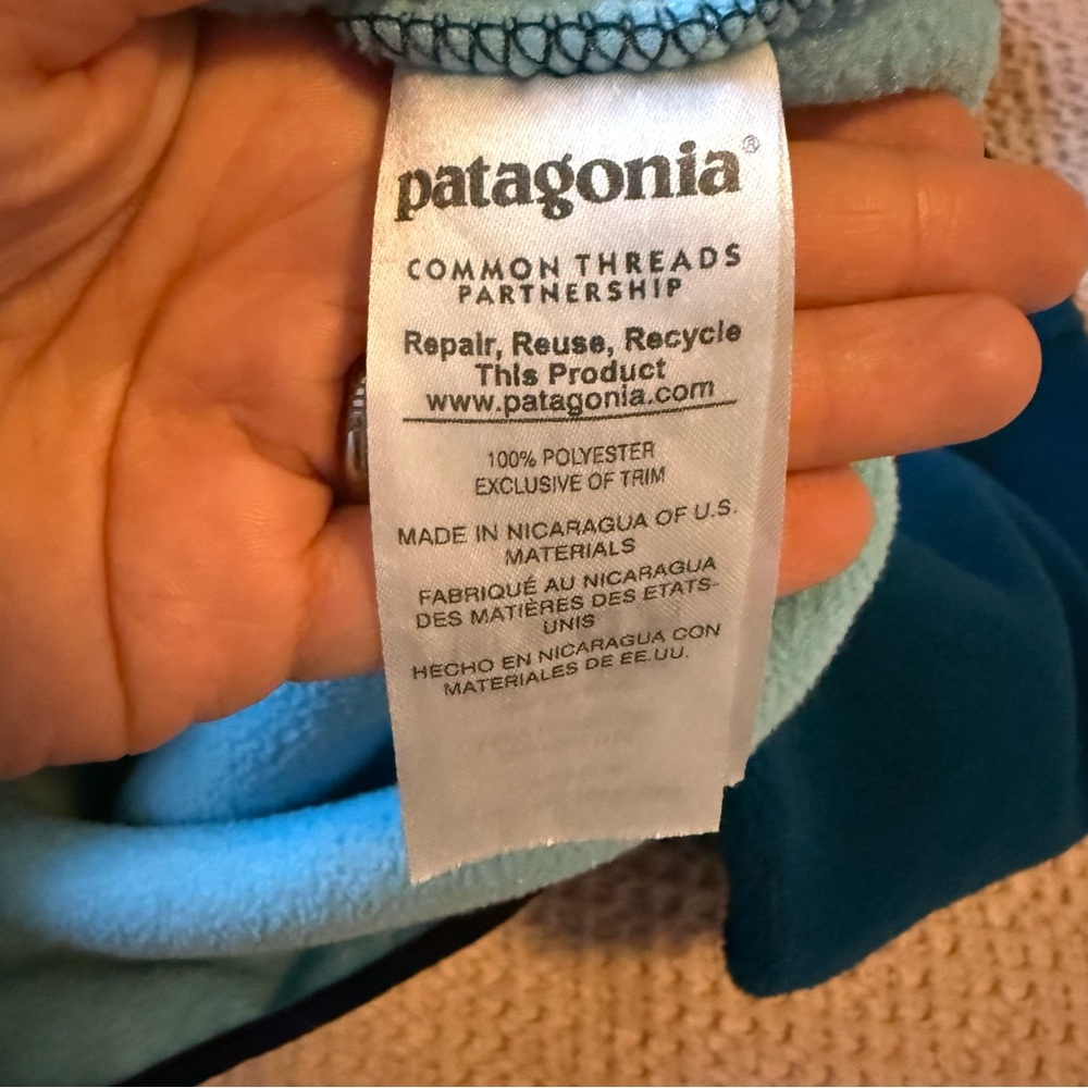 Patagonia Two Toned Fleece Pullover Synchilla Snap Style - Picture 5 of 10